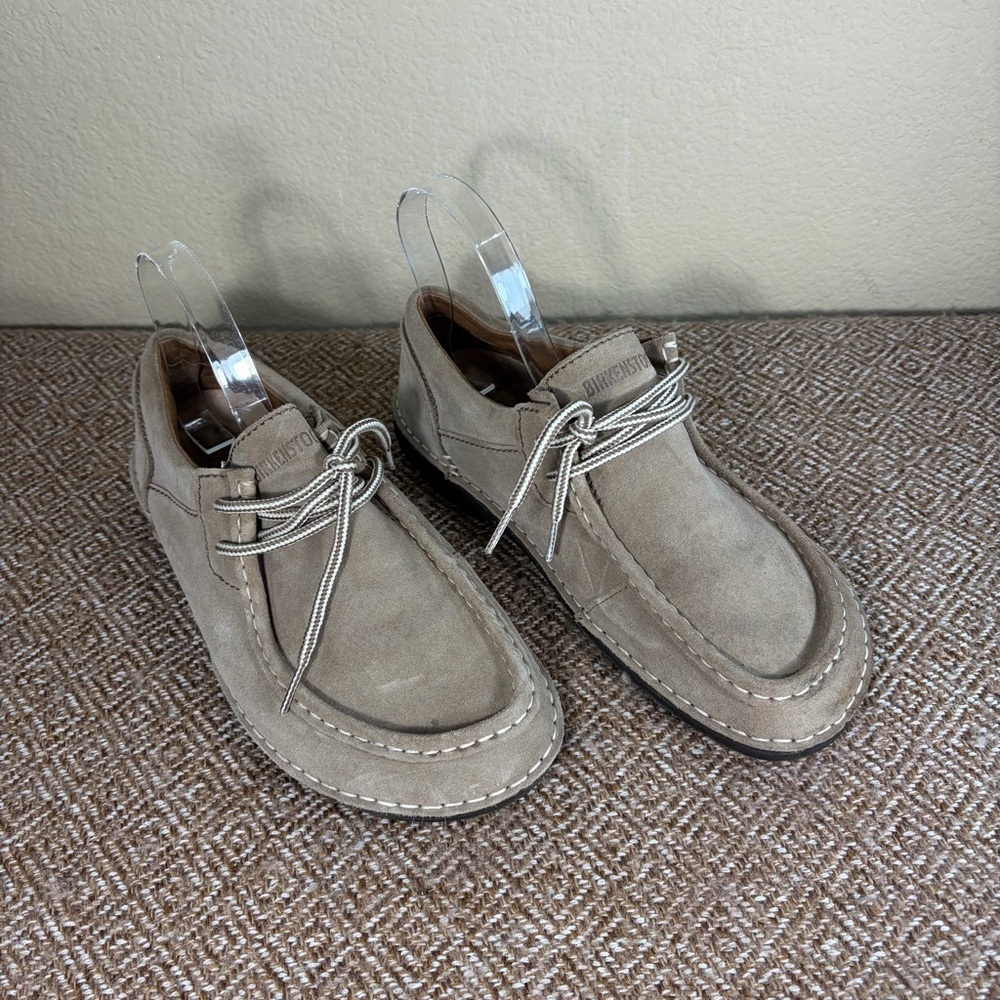 BIRKENSTOCK SUEDE MENS SHOE SIZE 9 42 COLOR SANDS BEIGE MADE IN GERMANY $258 - Picture 2 of 10